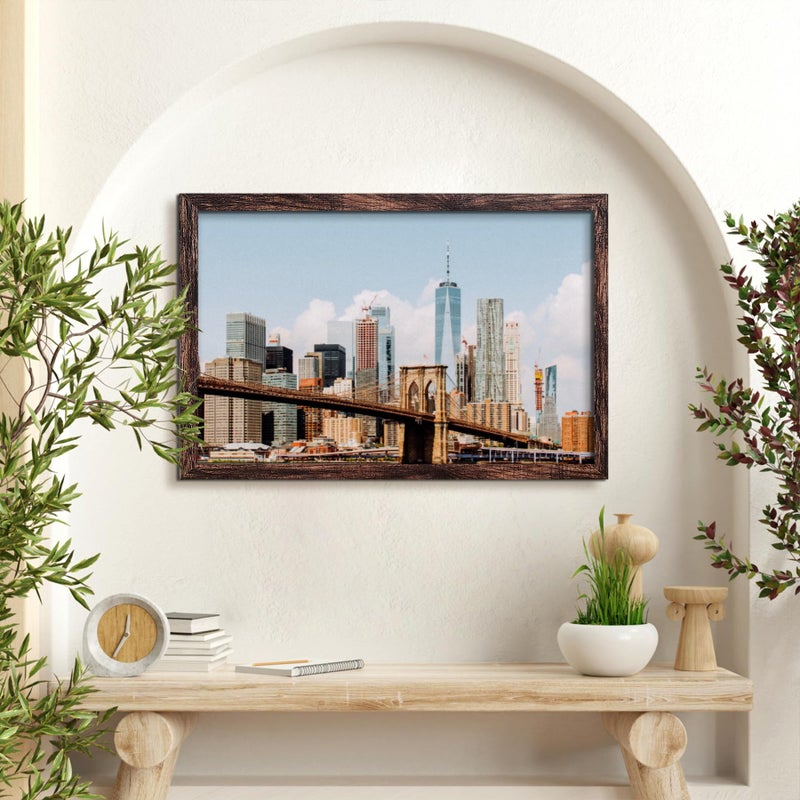 BESCRCL 22.37x34 Picture Frame Brown, Poster Frames Wall Hanging, Display Pictures 22.37 x 34 without Mat, 1 Pack - Image 5