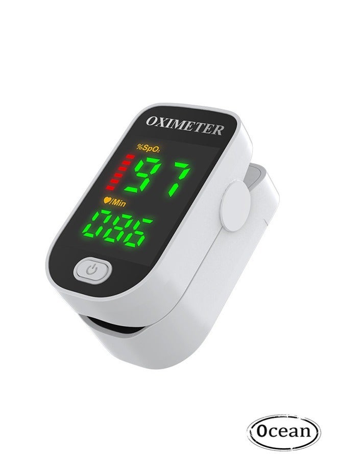 أوشن مقياس التأكسج لنبض الأصابع، مقياس النبض الطبي، جهاز مراقبة التأكسج لنبض الأصابع للبالغين والأطفال، جهاز مراقبة معدل ضربات القلب المحمول بالليد للشاشة في المنزل والرياضة والسفر - Image 1