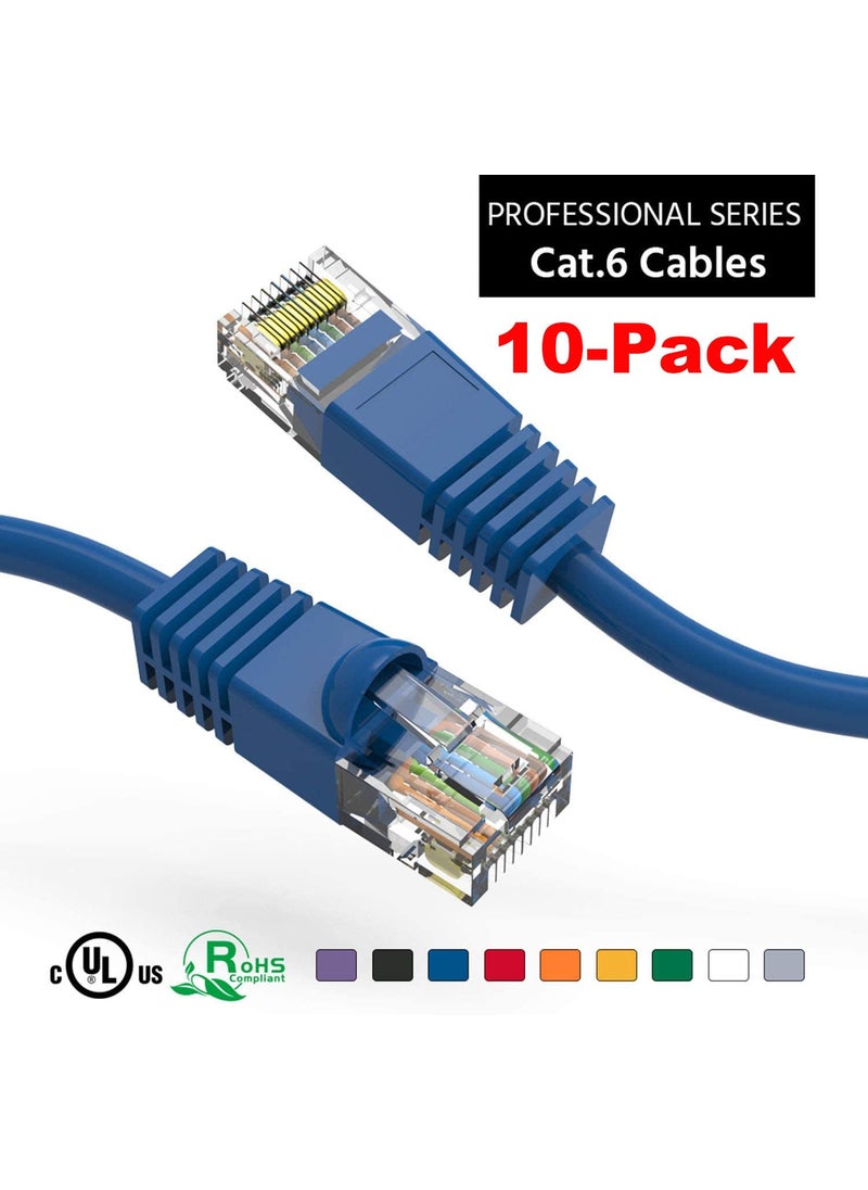 iMBAPrice iMBAPrice UL Listed 05 Feet 6 inch Cat6 Ethernet Network Patch Cable LAN UTP RJ45 Internet Cat 6 Cable 10 Pack Blue Compatible with Personal Computer  - Image 2