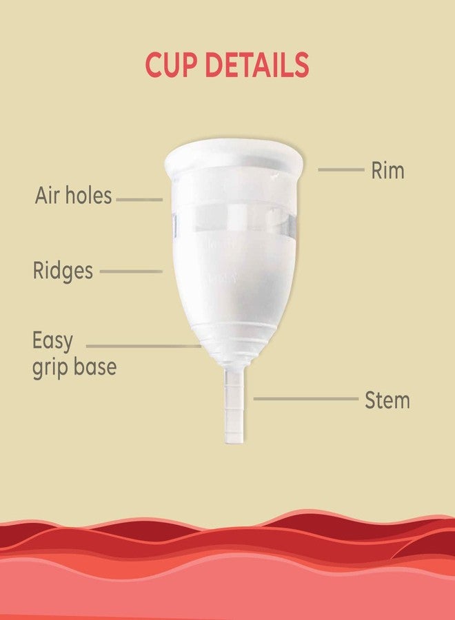 LAIQA Menstrual Cup - Medium Size with Storage Pouch | Ultra- Soft, Flexible and Rash Free | No Leakage | Wear Up to 8-12 Hours |100% Medical Grade Silicone | FDA Approved | ISO Certified | Made In India - Image 2