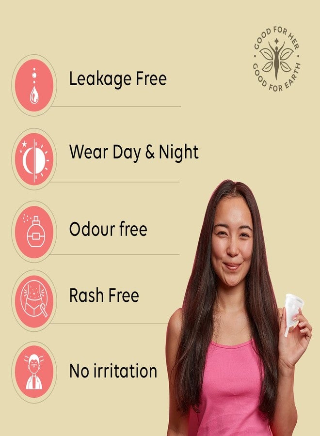 LAIQA Menstrual Cup - Medium Size with Storage Pouch | Ultra- Soft, Flexible and Rash Free | No Leakage | Wear Up to 8-12 Hours |100% Medical Grade Silicone | FDA Approved | ISO Certified | Made In India - Image 3