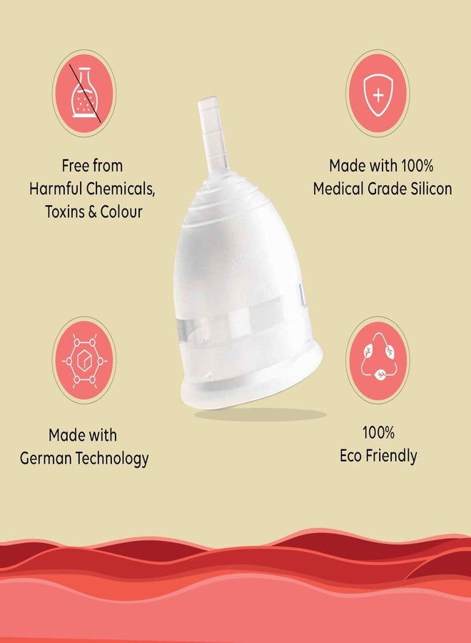 LAIQA Menstrual Cup - Medium Size with Storage Pouch | Ultra- Soft, Flexible and Rash Free | No Leakage | Wear Up to 8-12 Hours |100% Medical Grade Silicone | FDA Approved | ISO Certified | Made In India - Image 4