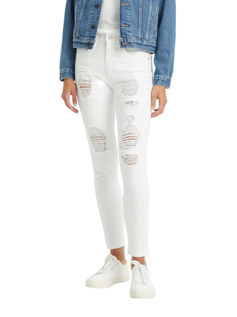 Levi's Women's 721 High Rise Skinny Jeans (Also Available in Plus), (New) White Destructed, 27 Regular - Image 1