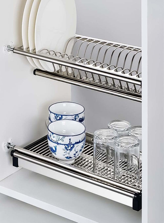 HYDERON Stainless Steel Dish Plate Rack Drainer Set – 3-Piece Kitchen Cabinet Organizer for Efficient Drying and Storage 90CM (900MM) Width x 10 Inch Depth | Rust-Resistant & Durable Design - Image 1