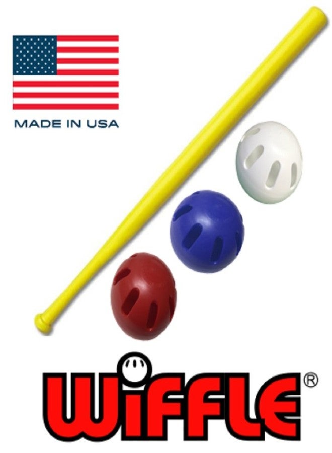 Wiffle Ball USA Set with 32 Inch Plastic Bat - Patriotic Red, White and Blue 4 Pack for Backyard Fun with Kids and Adults - American Made Wiffle Bat and Ball Set - Image 2