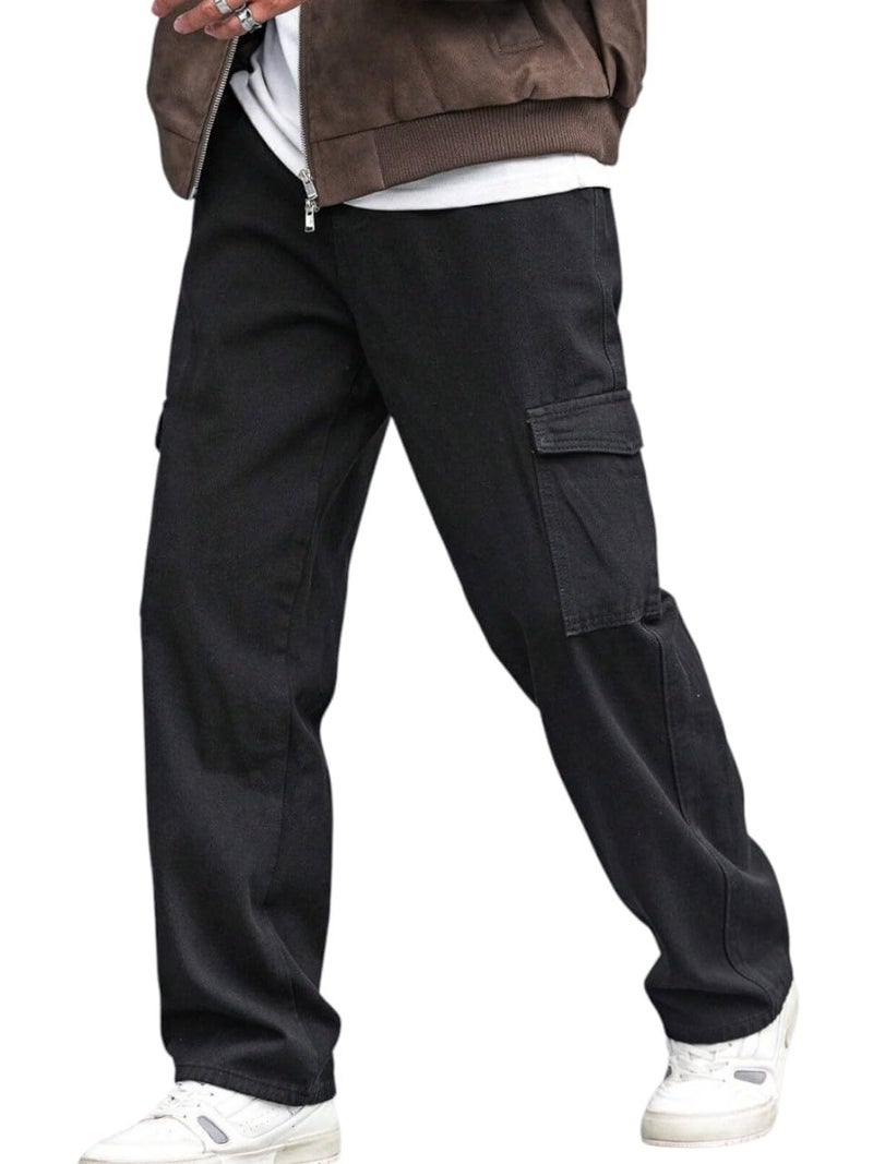 JVX Men Jeans || CargoJeans for Men || CARGOJEANS || Jeans for Man (NJJ-07) (in, Numeric, 36, Black) - Image 1