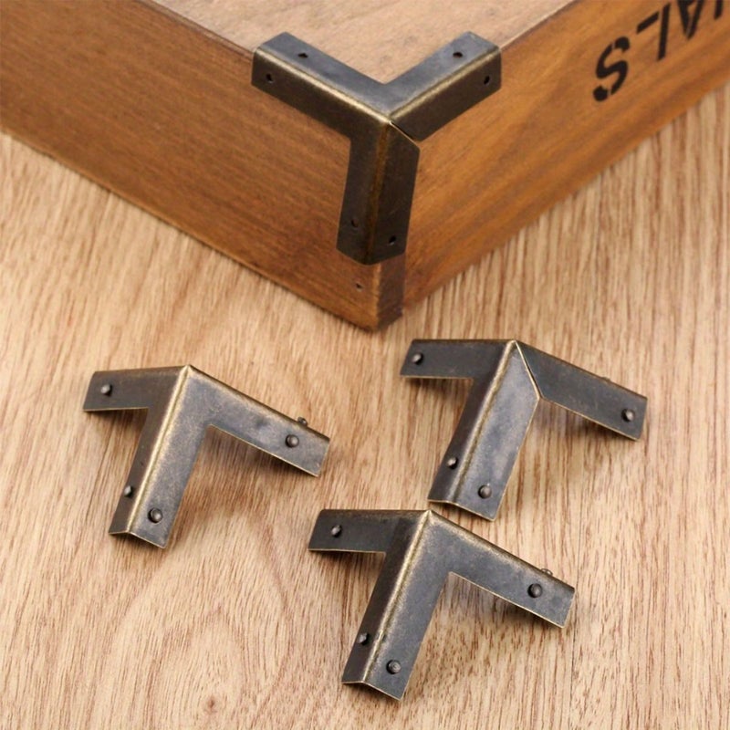Black 8pcs Vintage Metal Corner Protectors For Wooden Boxes Wine Container Furniture Hardware Shield - Image 2