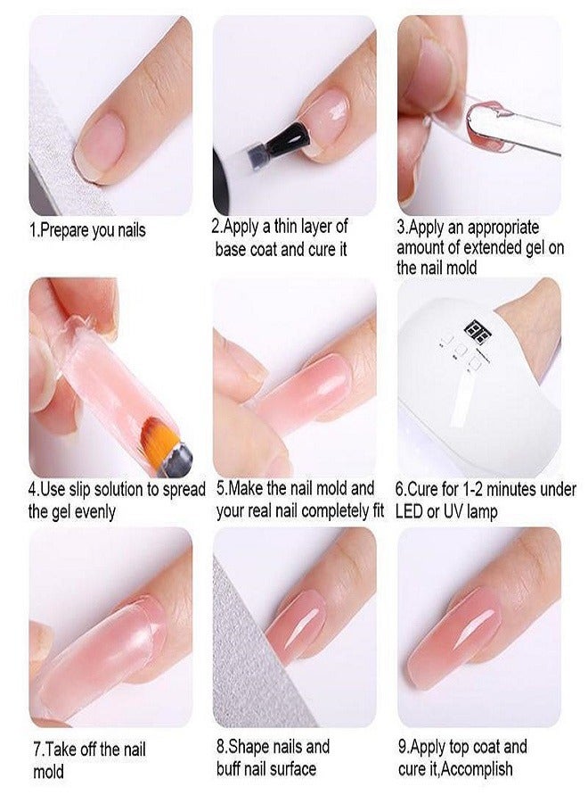 Nee Jolie 3 Colors Poly Gel Nail Kit with UV Lamp Nails Extension Set  - Image 2