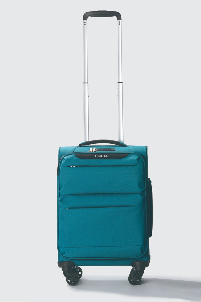LIGHTGO 6947 cabin size Suitcase carry on Suitcase soft spinner luggage 20inch with TSA lock waterproof zipper travel case Turquoise color ultra-light case - Image 1
