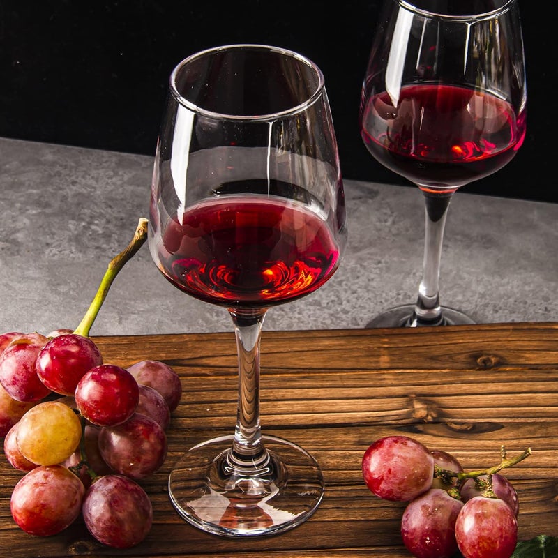 HAKEEMI Red/White Wine Glasses Set of 6, 12 oz Clear Wine Glasses with Stem, Dishwasher Safe - Image 5