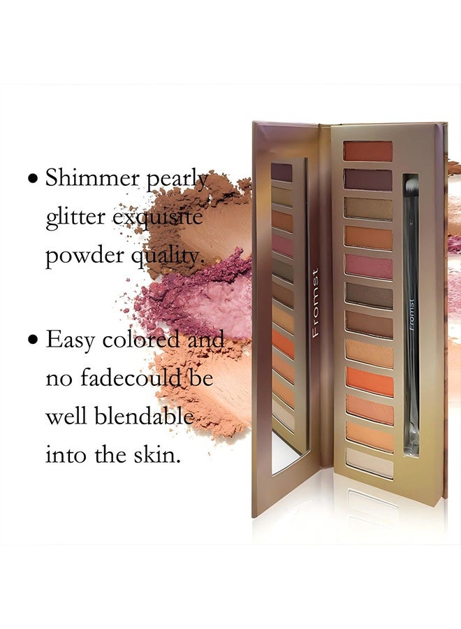 FROMST  Heat Eyeshadow Palatte,12 Colors Makeup Smoky Eyeshadow Palette Natural Nude Matte Shimmer Glitter Pigment Eye Shadow Pallete Set Black Eye Shadow Halloween Make Up for Women,#B Heat - Image 3