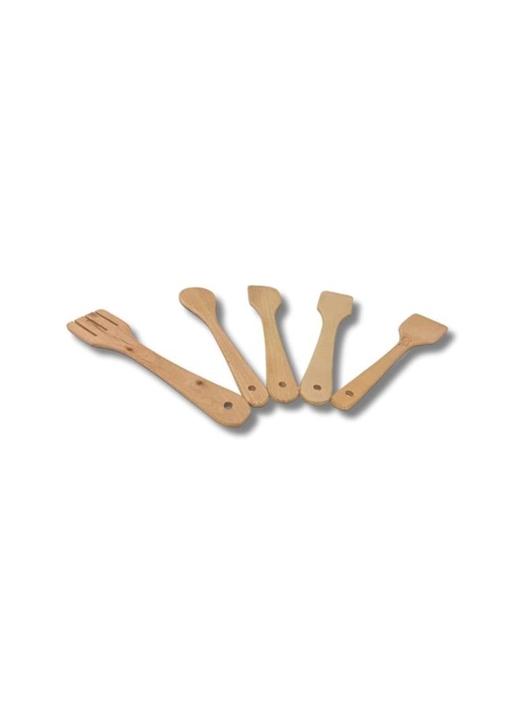 SAS Long Handle Beech Wood Cooking Tools - Set Of 5 Pieces -(30Cm)  - Image 4