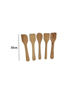 SAS Long Handle Beech Wood Cooking Tools - Set Of 5 Pieces -(30Cm)  - Image 3