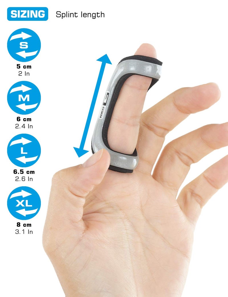 Neo-G Neo G Finger Splint, Easy-Fit - Support For Trigger Finger, Mallet Finger, Baseball Finger, Strain, Sprains, Broken Fingers, Basketball - Patented Design - Class 1 Medical Device - Large - Grey  - Image 3