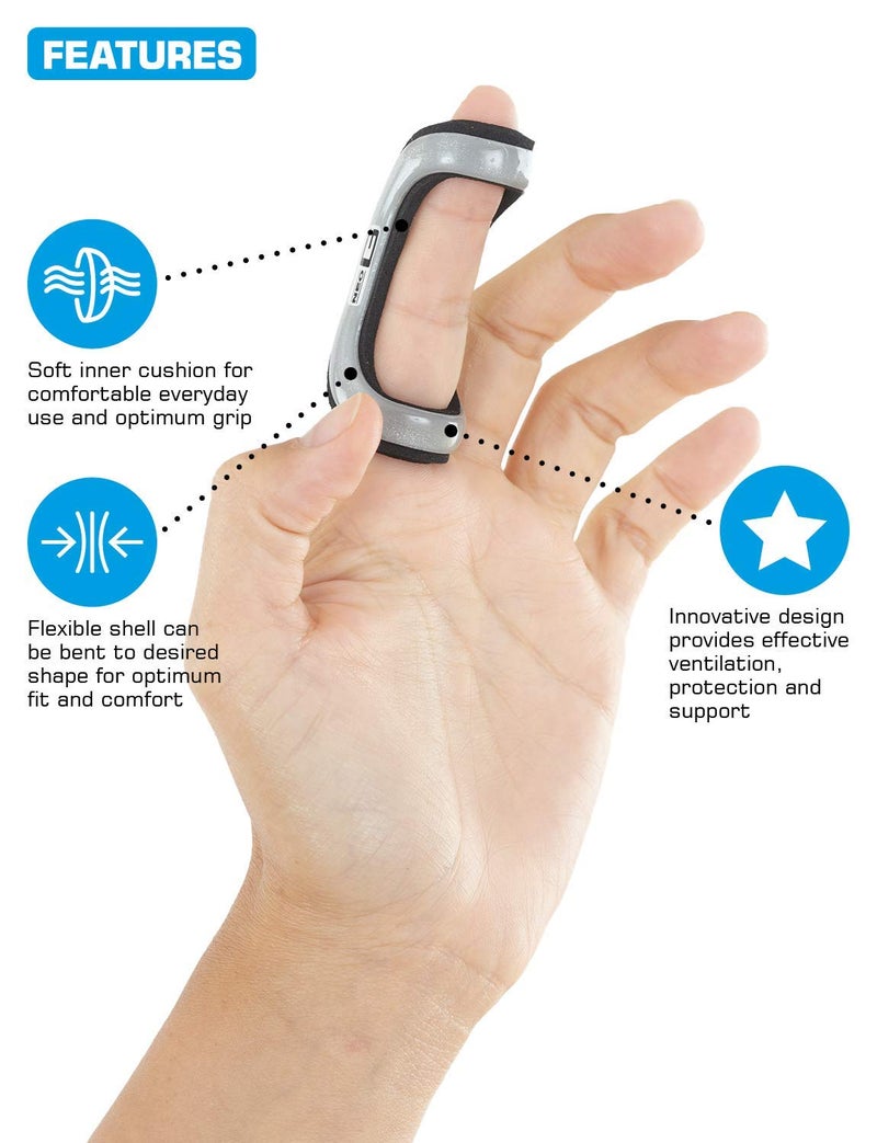 Neo-G Neo G Finger Splint, Easy-Fit - Support For Trigger Finger, Mallet Finger, Baseball Finger, Strain, Sprains, Broken Fingers, Basketball - Patented Design - Class 1 Medical Device - Large - Grey  - Image 5