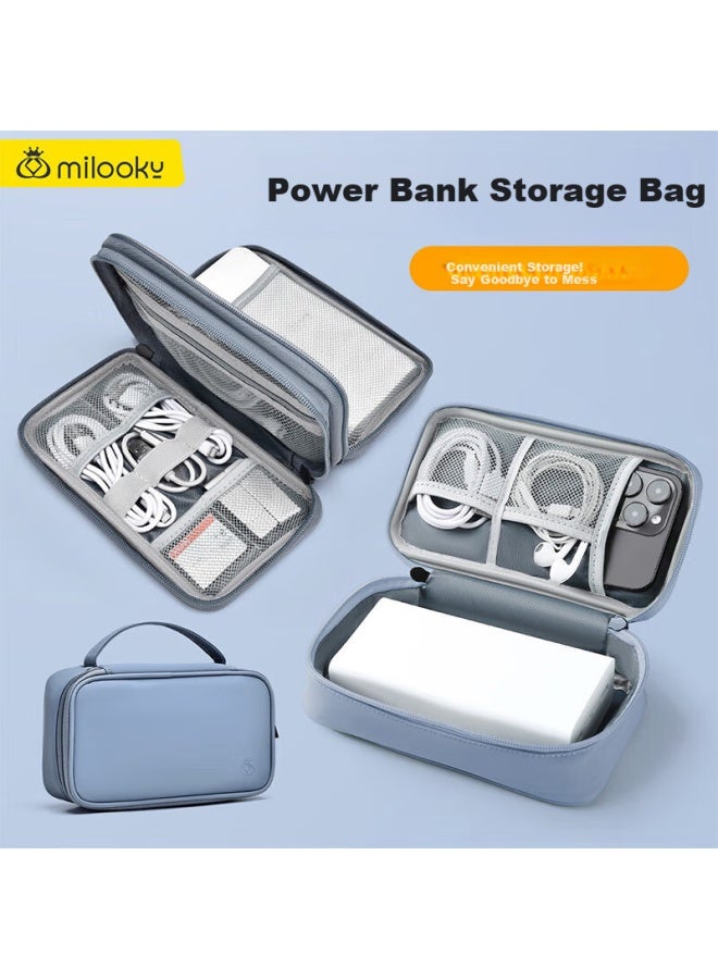 Milooky Power Bank Storage Bag Data Cable Charger Portable Large Capacity Mobile Power Protection Case Digital Accessories Bag - Image 3