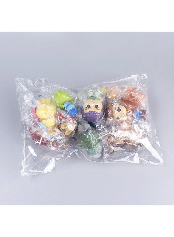 Solid Q Version Toy Story Basguang Year Three-Eye Cartoon Doll Hand-made Blind Box Egg Toy Ornaments-Color:PVC Q Version Toy Story 10-piece Set - Image 4