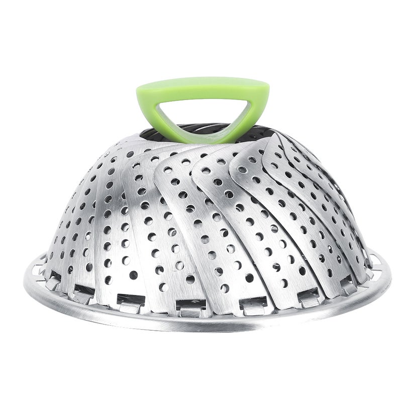 Stainless Steel Folding Mesh Dish Fruit Vegetable Steamer Basket Kitchen Cooking Tool - Image 3