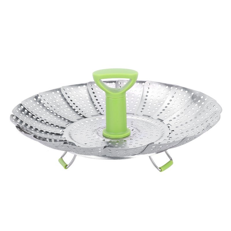Stainless Steel Folding Mesh Dish Fruit Vegetable Steamer Basket Kitchen Cooking Tool - Image 2