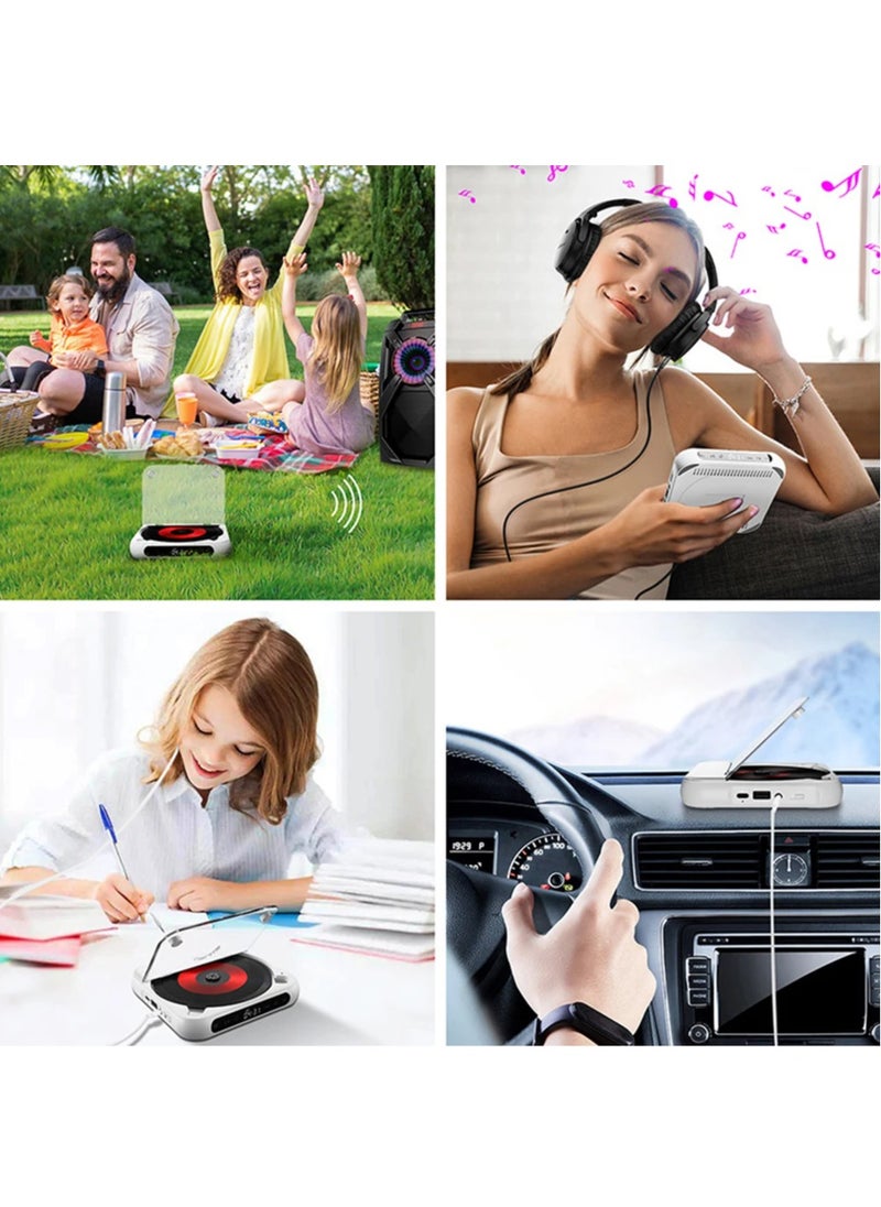 Generic - KC-918 Portable CD Player,  Personal CD Players with Bluetooth for Car, Travel or Language learning, Rechargeable Small Music Player - Image 1