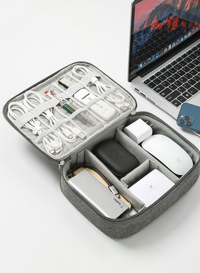 Double-layer digital storage bag with large capacity and multiple compartments for versatile organisation - Image 4