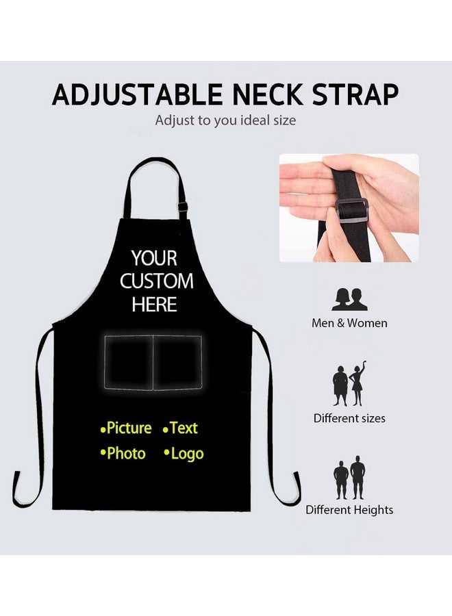SSCSTS Cartoon Mouse Apron, White Polka Dots Aprons for Cute Girl Women Cooking Kitchen BBQ, Bib Aprons Adjustable Neck Strap with 2 Pockets WQDWSS187 - Image 4