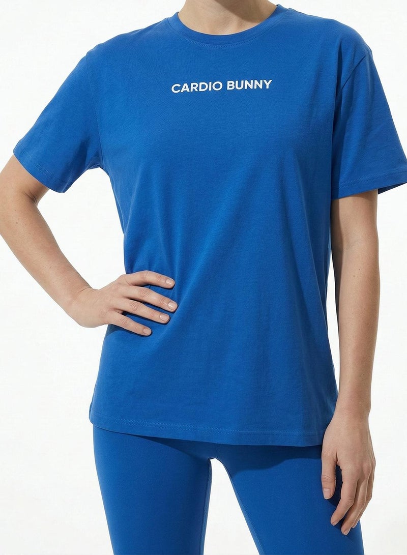 Cardio Bunny Women's Oversized Back Graphic Print T-Shirt pure Cotton Drop Shoulder - Image 5