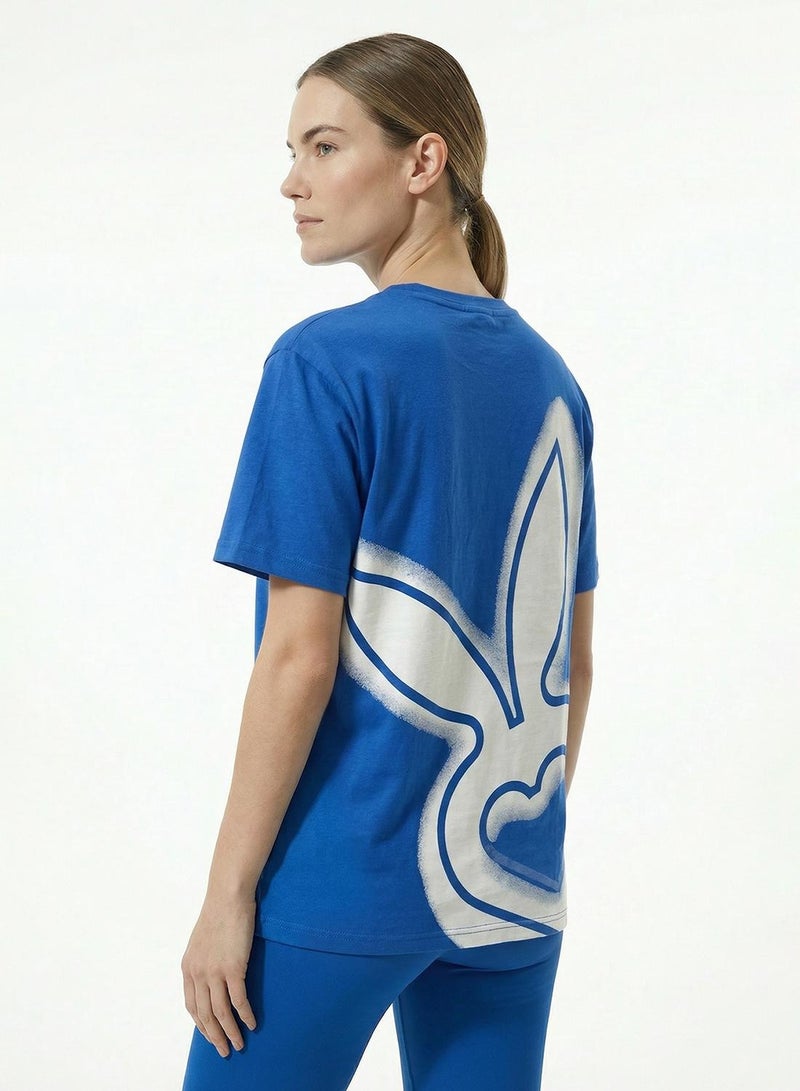 Cardio Bunny Women's Oversized Back Graphic Print T-Shirt pure Cotton Drop Shoulder - Image 3