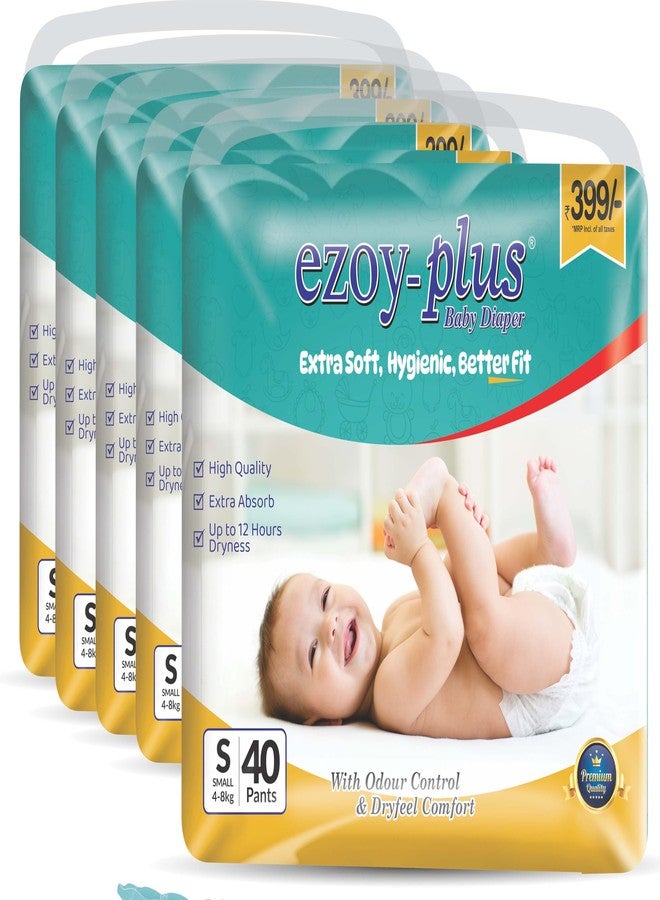 Ezoyplus Extra Soft Baby Diaper Small Size| 4-8 kg, Dryfeel Comfort & Odour Control(S, 200, count) - Image 1