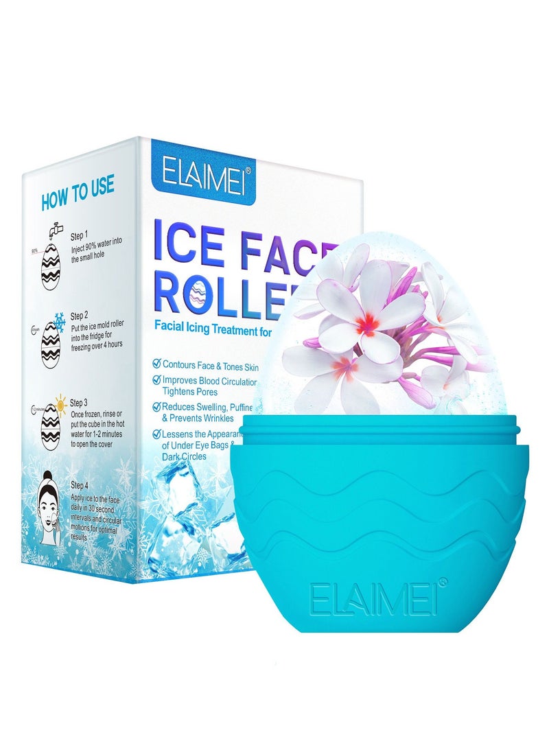 Elaimei - Egg-Shaped Silicone Massage Ice Tray Mold Facial Massage Ice Cube Roller - Image 1
