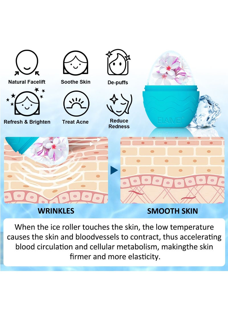 Elaimei - Egg-Shaped Silicone Massage Ice Tray Mold Facial Massage Ice Cube Roller - Image 1