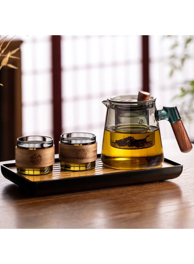 Yihutea Glass Tea Pot Set With Teacups And Tray, New Personal Office Tea Set For One Perso - Image 1