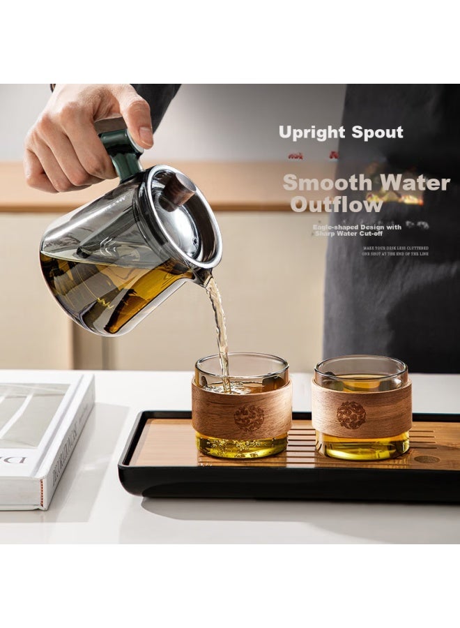 Yihutea Glass Tea Pot Set With Teacups And Tray, New Personal Office Tea Set For One Perso - Image 2