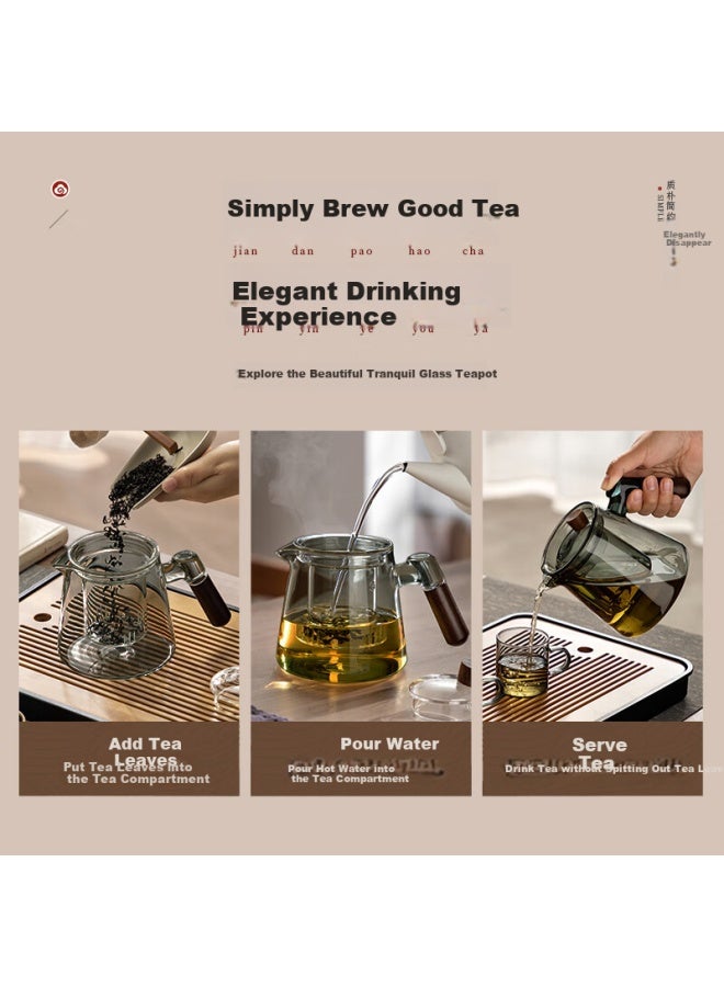Yihutea Glass Tea Pot Set With Teacups And Tray, New Personal Office Tea Set For One Perso - Image 5
