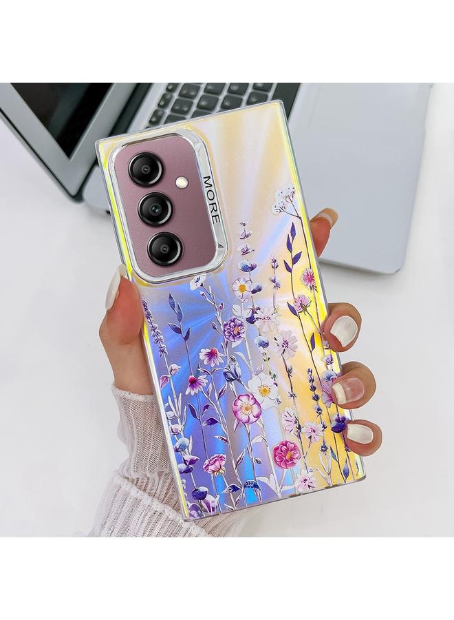 erorex Case For Samsung Galaxy A14 5G Electroplating Laser Flower Texture TPU Phone Case - Image 1