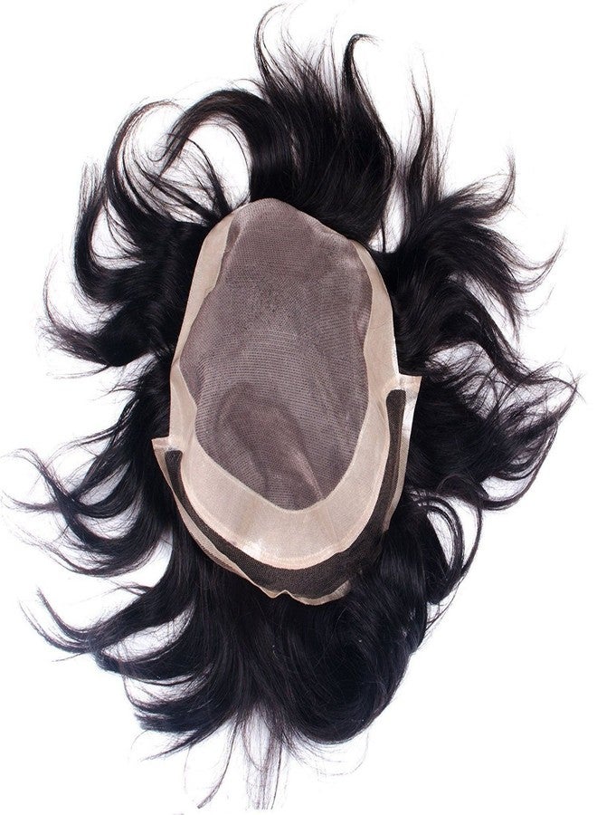 Stylazo Front lace 100% Human Hair Patch/Hair Toupee For Hair Loss Solutions Hair Wig available in Different Sizes And Colors (Free 5 Wig Clips) (10x7, Natural Black) - Image 1