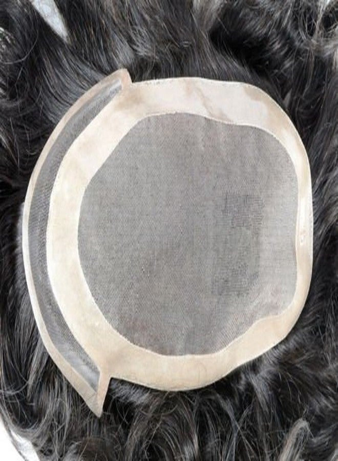 Stylazo Front lace 100% Human Hair Patch/Hair Toupee For Hair Loss Solutions Hair Wig available in Different Sizes And Colors (Free 5 Wig Clips) (10x7, Natural Black) - Image 4