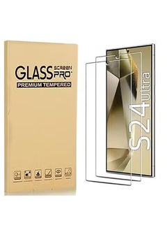 Generic 2 Pack Glass Screen Protector for Samsung Galaxy S24 Ultra [Support Fingerprint Unlock], HD High definition transparent anti-scratch, no bubbles, easy to instal  - Image 1