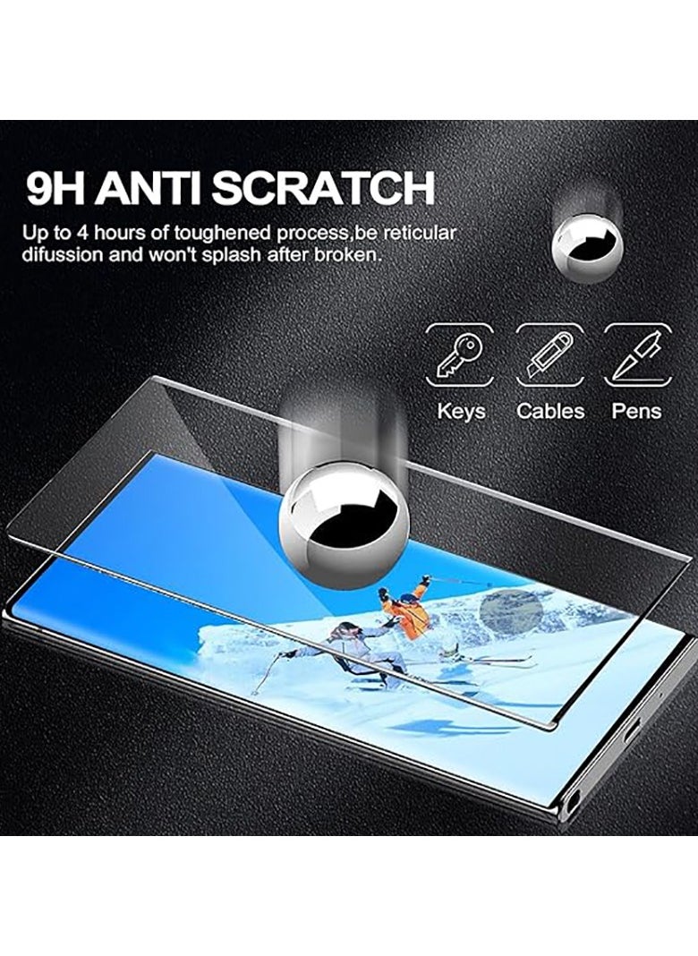Generic 2 Pack Glass Screen Protector for Samsung Galaxy S24 Ultra [Support Fingerprint Unlock], HD High definition transparent anti-scratch, no bubbles, easy to instal  - Image 3
