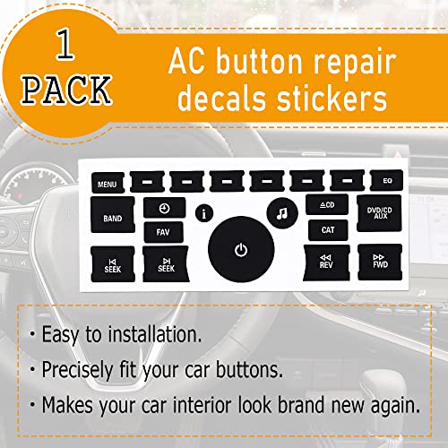 ASUBHA AC Dash Button Repair Kit, Replacement Sticker Kit, Fix Faded A/C Control Buttons, Car SUV Truck Accessories (21 Key) - Image 3