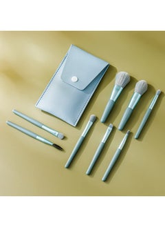 Liasun Liasun Travel Makeup Brush Set 8PCS Mini Size Premium Synthetic Fiber Foundation Blush Concealer Eyebrows Eye Shadow Angled brush Lip Make up Brush With Storage Bag(Blue Gray)  - Image 4