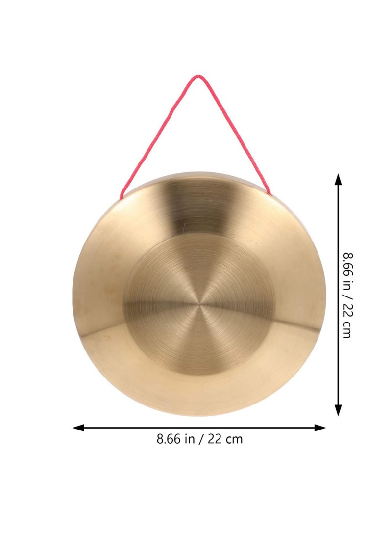 null - Generic Gong with Mallet 22 cm 8.66Inch Gong Traditional Chinese Percussion Instrument Copper Decorative Chau Gong for Home Office - Image 1