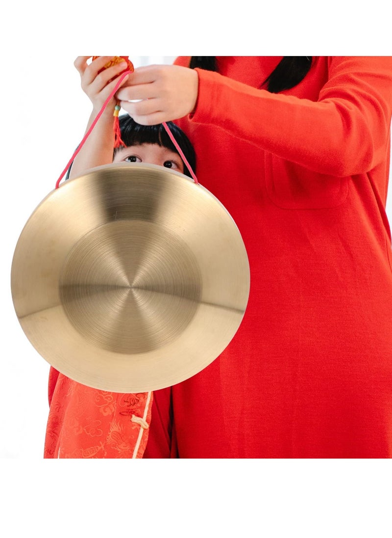 null - Generic Gong with Mallet 22 cm 8.66Inch Gong Traditional Chinese Percussion Instrument Copper Decorative Chau Gong for Home Office - Image 1