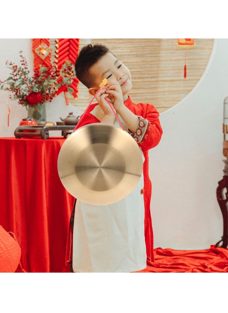 null - Generic Gong with Mallet 22 cm 8.66Inch Gong Traditional Chinese Percussion Instrument Copper Decorative Chau Gong for Home Office - Image 1