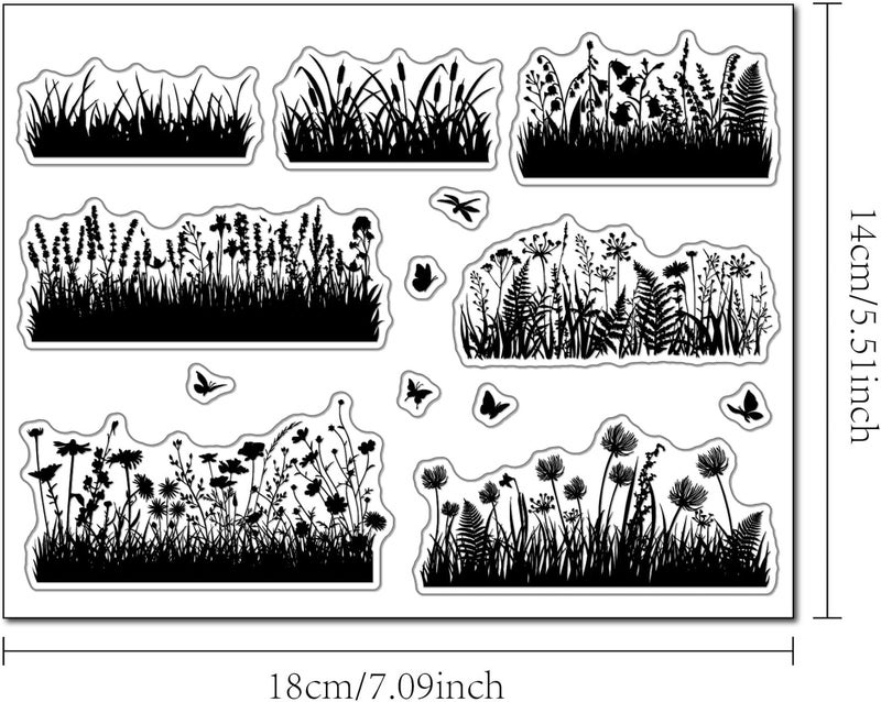 Arbuya Silhouette Wildflowers Clear Stamps for Card Making DIY Dandelion Lavendar Flowers Rubber Stamps for Gift Tags Paper Crafting Scrapbooking Decor - Image 2