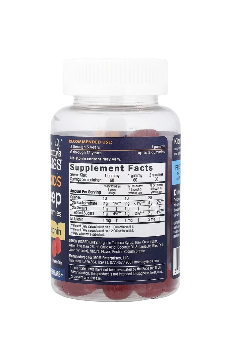 Mommy's Bliss Children's Sleep Chewables with Melatonin Ages 3+ Strawberry Flavor 60 Chewables - Image 2