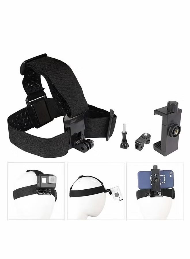 Head-Mounted Mobile Phone Mount First-Person View Live Shooting Bracket Holder for PhoneHead Strap Holder Kit Compatible with iPhone Smartphones and Action Camera - Image 5