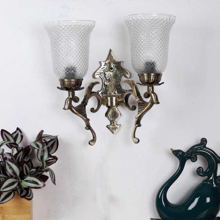 ELIANTE Sunny Antique Brass Aluminium Wall Lights M30082W Without Bulb by Jainsons Lights - Image 2