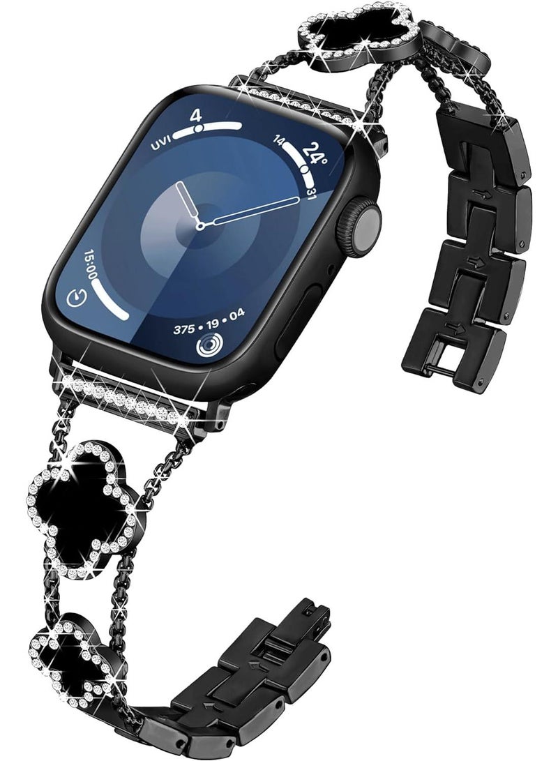 Y&D For Apple Watch 38/40/41MM Fashion Diamond Clover Metal Strap  - Image 4