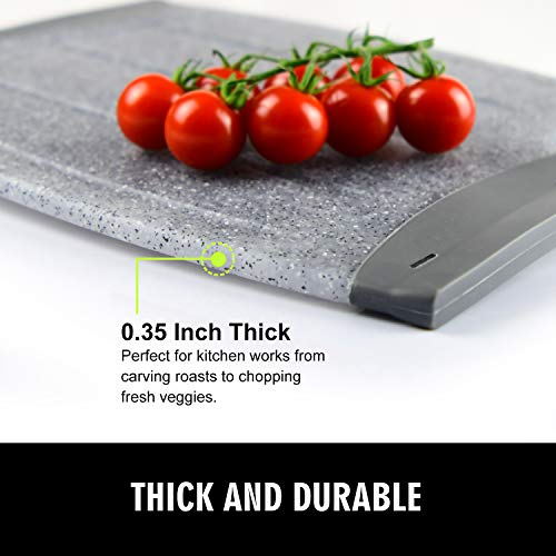Ginkick Large Cutting Board with Juice Grooves, 12.99" Thick Cutting Board for Vegetable and Meat, Non Slip Chopping Board for Kitchen with Easy Grip Handle, BPA Free, Dishwasher Safe (Grey) - Image 3